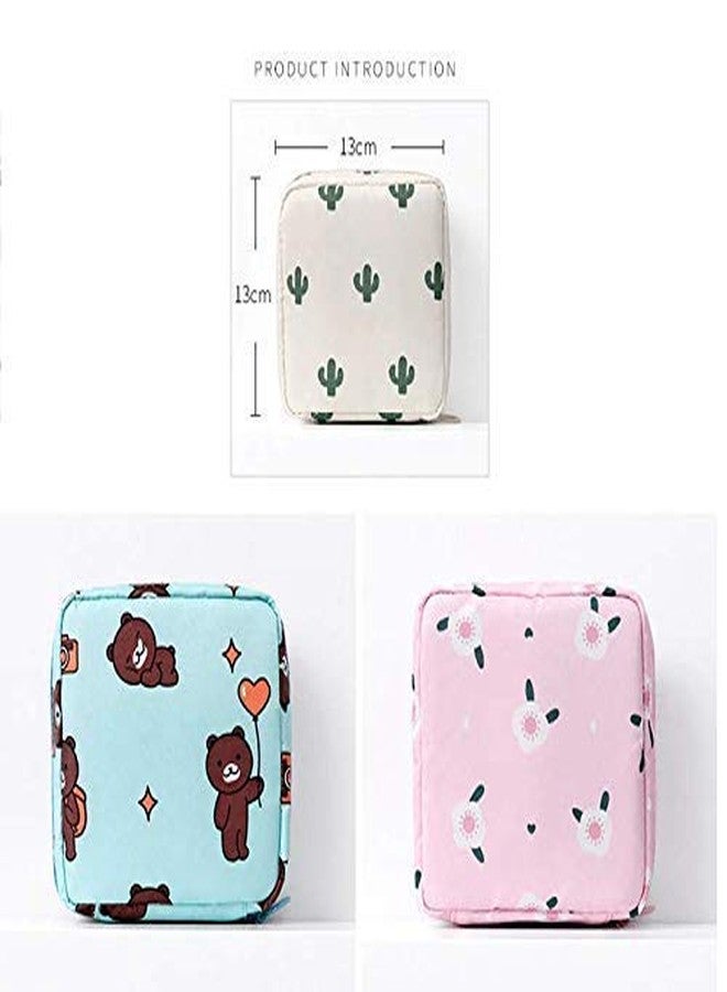 EQUVIA | Set of 2 | Coin Purse Cosmetic Bag Travel Pouch Storage Bag Cute Unicorn San itary Pad Pouch Portable Makeup Lipstick Key Earphone Data Cables Organizer (Multicolour) - Image 3